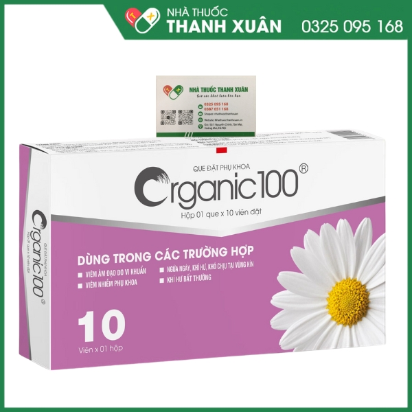 Viên Đặt Phụ Khoa ORGANIC 100 ngừa viêm nhiễm, nấm ngứa